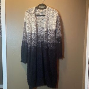 Black and white long sweater